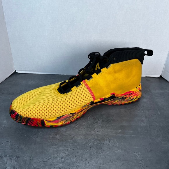 Adidas Dame 5 Basketball Shoes Yellow Red Black BB9315 Mens Size 20 NWT READ main image 7